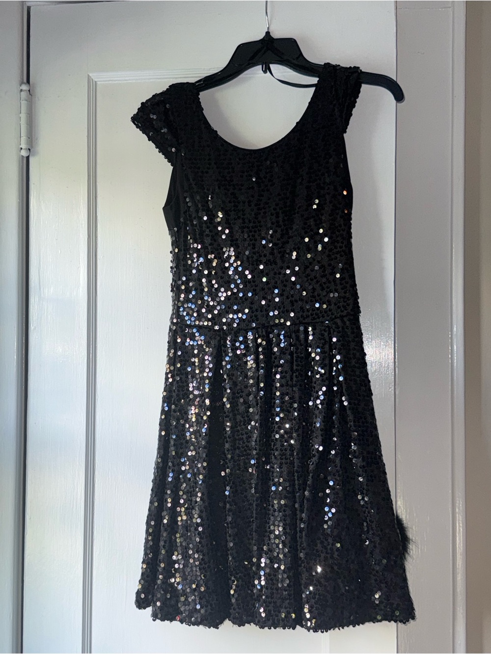 dELiA*s Black Sequin Cap-Sleeve Party Dress